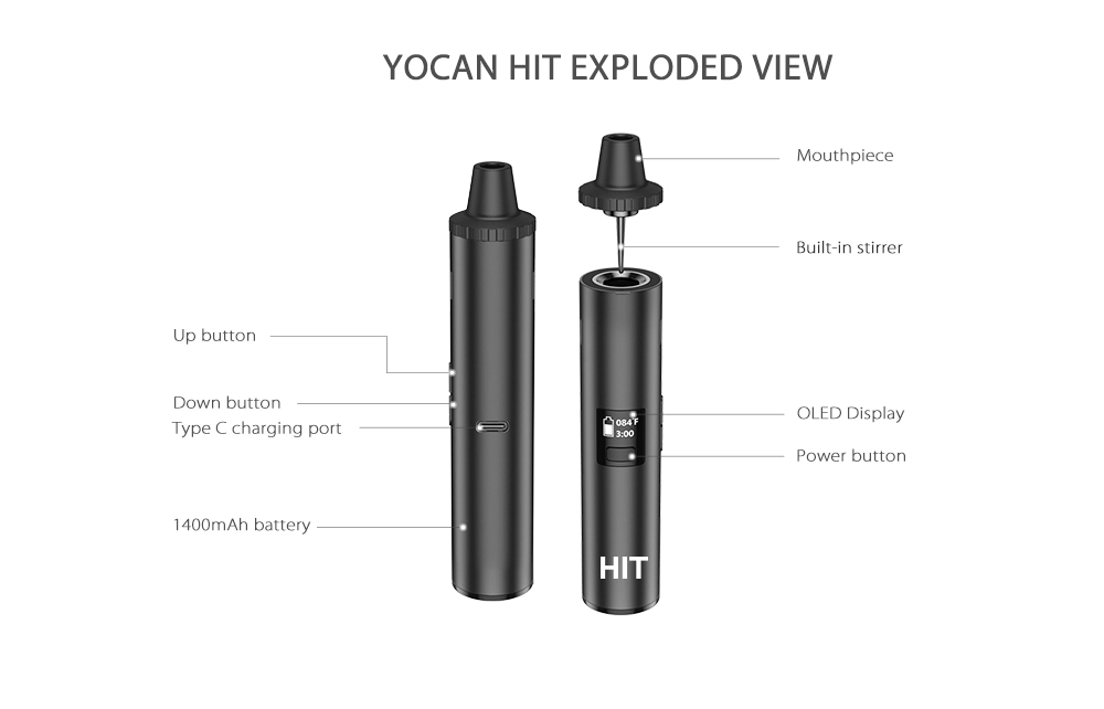 Originale Yocan Hit Kit vapori - Dry Herb Vaping Accessories recensione e prezzo